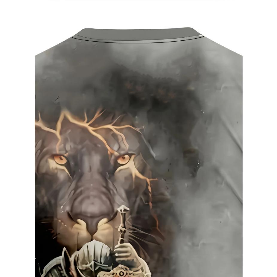 Men's 3D Printed Oil Painting T-Shirt - Vibrant Abstract Art Casual Short Sleeve Crew Neck Summer Top Polyester Bold Color Gradient Pattern, T Shirt