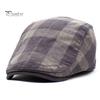 Driver Cap Newsboy Retro Plaid Thick Soft Breathable Keep Warm Cabbie Comfortable Autumn Winter Men Beret Flat Hat for Hunting