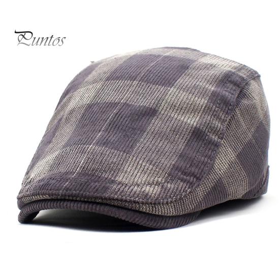 Driver Cap Newsboy Retro Plaid Thick Soft Breathable Keep Warm Cabbie Comfortable Autumn Winter Men Beret Flat Hat for Hunting