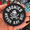 "Goonies Never Say Die" Embroidered Tactical Patch Morale Velcros Hook and Loop Fastener for Military Gear, Backpacks, Armbands