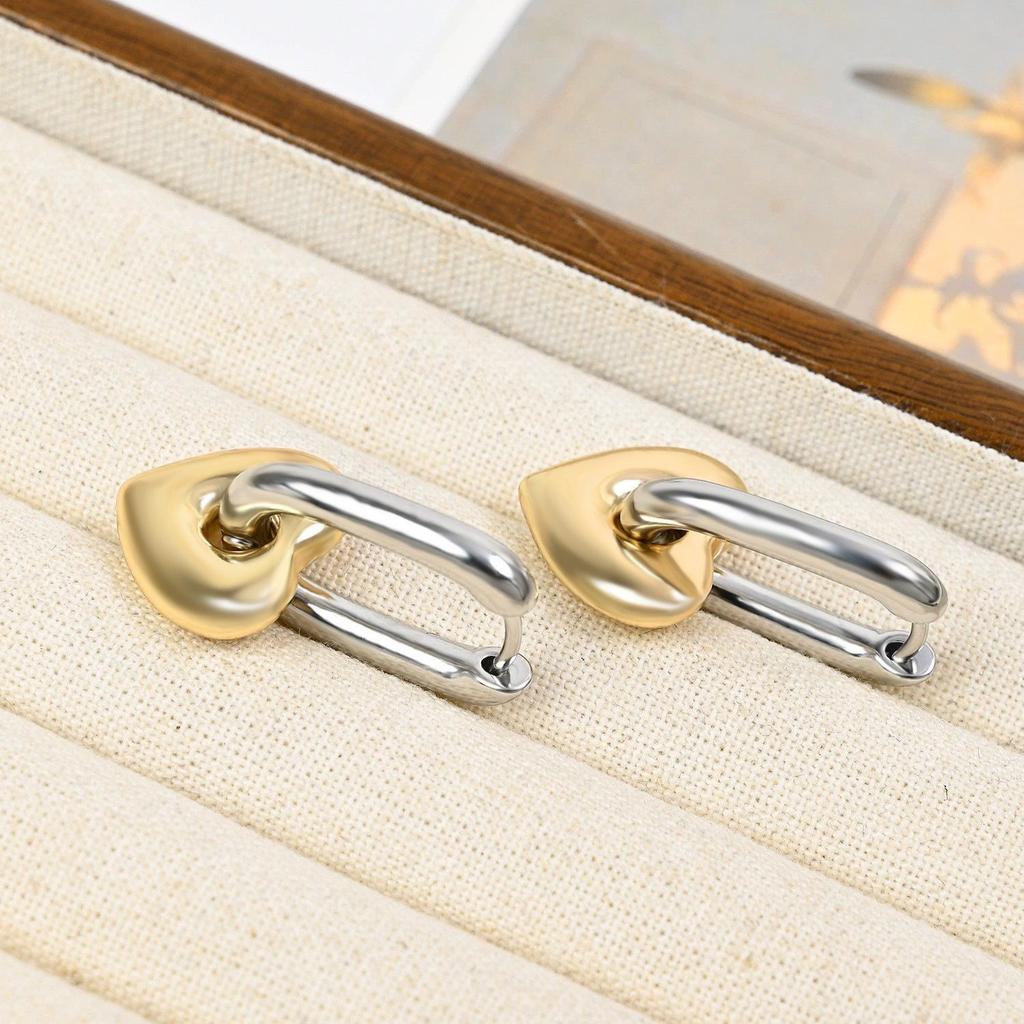European & American Style Heart Circle Earrings - Women's Simple, Elegant, Cool Fashion Jewelry.