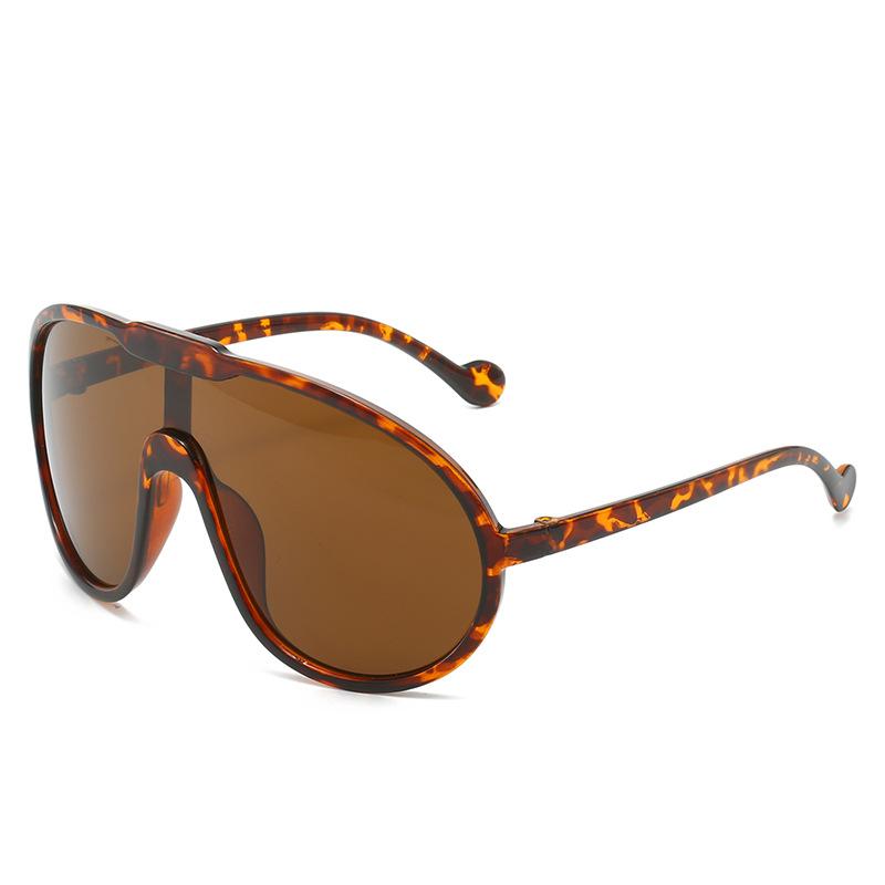 Fashion Vintage One Piece Sunglasses For Women Men Yellow Oversized Sun Glasses Female Shades UV400 Eyeglasses