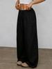 2026 Women's Pure Cotton Loose Solid Color Elastic Waist Wide-Leg Casual Pants