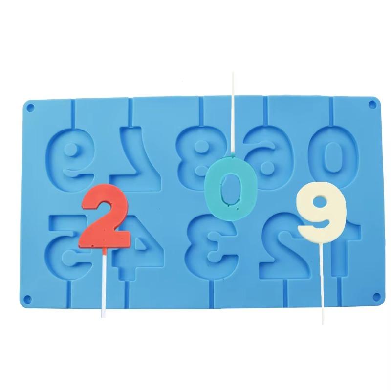1PC Silicone 0-9 numbers shape chocolate mold DIY drip mold cake baking handmade jelly chocolate candy