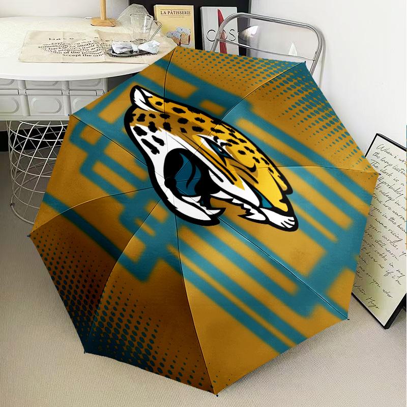 Jaguars Team Spirit Umbrella Folding Umbrella, Automatic Umbrella 8-Frame for Travel, Camping Use Gift for Halloween Christmas