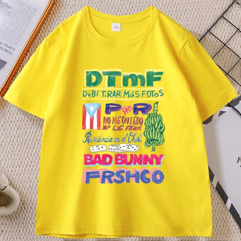 Bad Bunny DTMF World Tour T Shirt Unisex Women Short Sleeve Tshirt Casual Round Neck Printed Tshirt Comfortable Streetwear