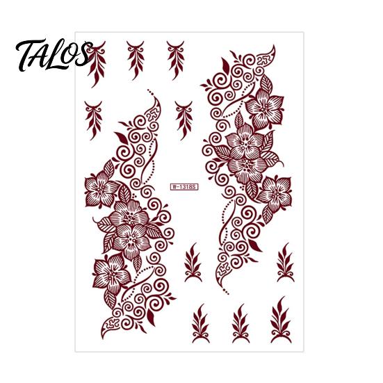 Temporary Tattoo Sticker, Flower Lace Lotus Pattern Fake Tattoos for Women Men, Waterproof DIY Face Arm Leg Body Art Decoration for Masquerade Party
