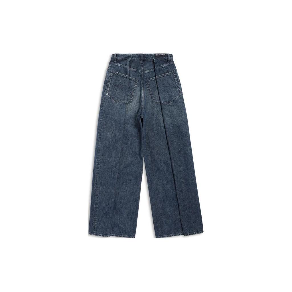 Balenciaga Jeans Unisex Indigo Moderate Wide Leg Pants 767983TNW654445