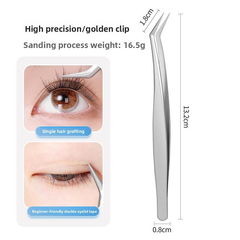 Professional Silver Eyelash Extension Tweezers, Dolphin & Feather Tweezers, Precision Blackhead Acne Removal Facial Beauty Tools