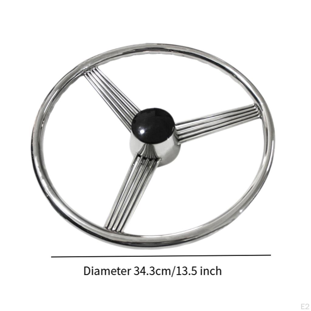 Marine Boat Steering Wheel 34.3cm Dia Professional Accessories 316 Stainless Steel for Yachts