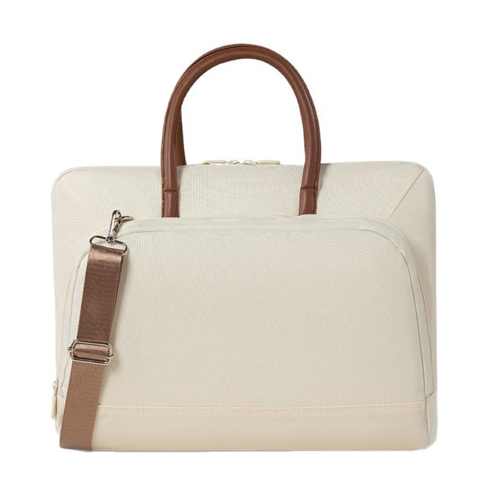 Briefcase Business Laptop Bag Shoulder Strap Laptop Shoulder Bag Portable Laptop Bags Office Use 14inch бежевый