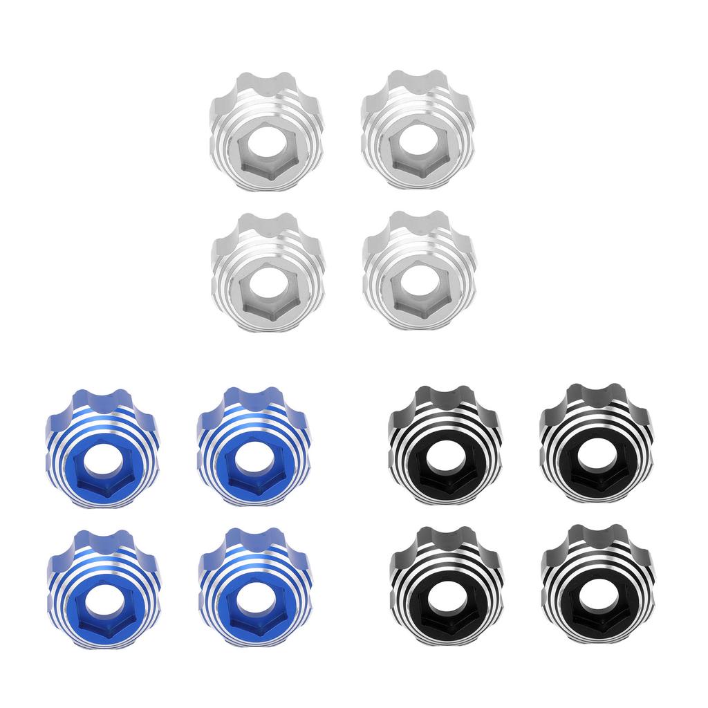4pcs 8x32 To 17mm Hex Adapters for 8x32 3.8in Wheels Electric Car Truck Option Parts Aluminum Alloy
