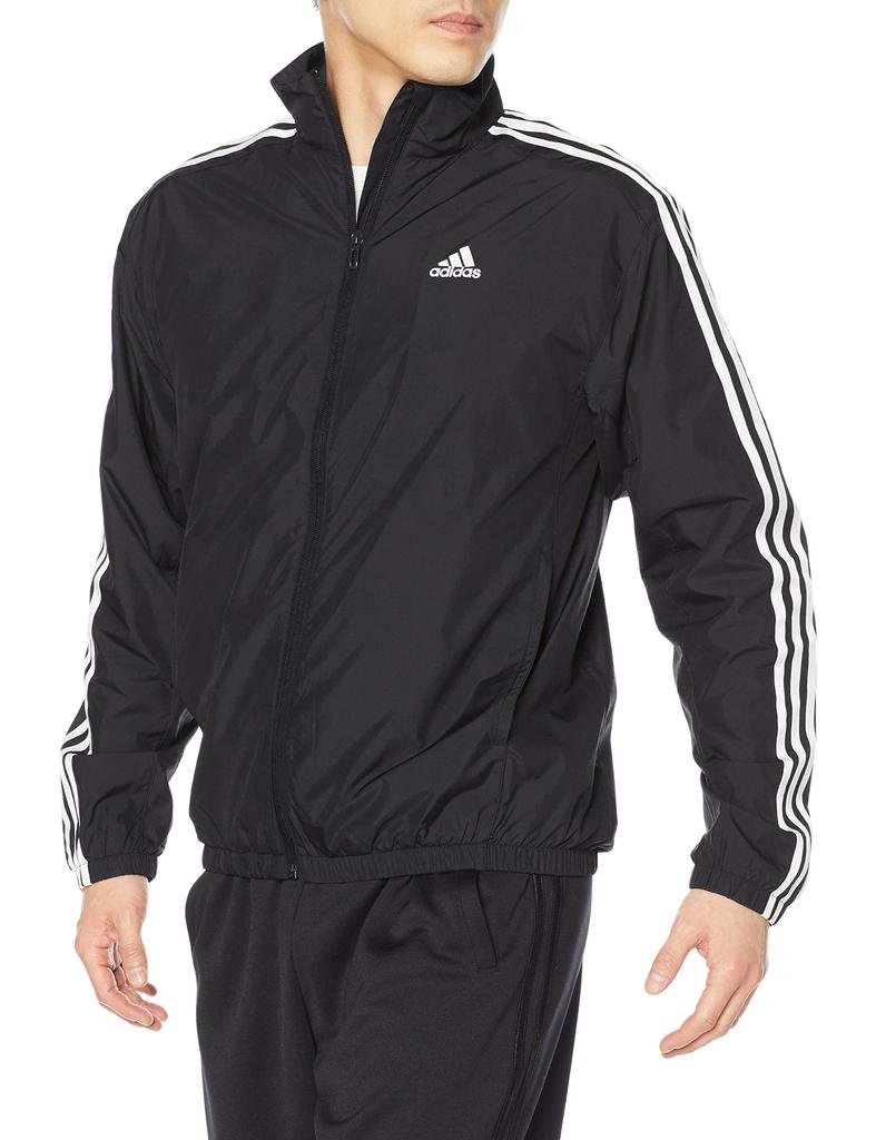 Adidas WD Jersey Size Japan Size M to Japanese size Men's Jacket, Black, 3-Stripes Top, Must-Have, J/M (GE0406), (equivalent M)