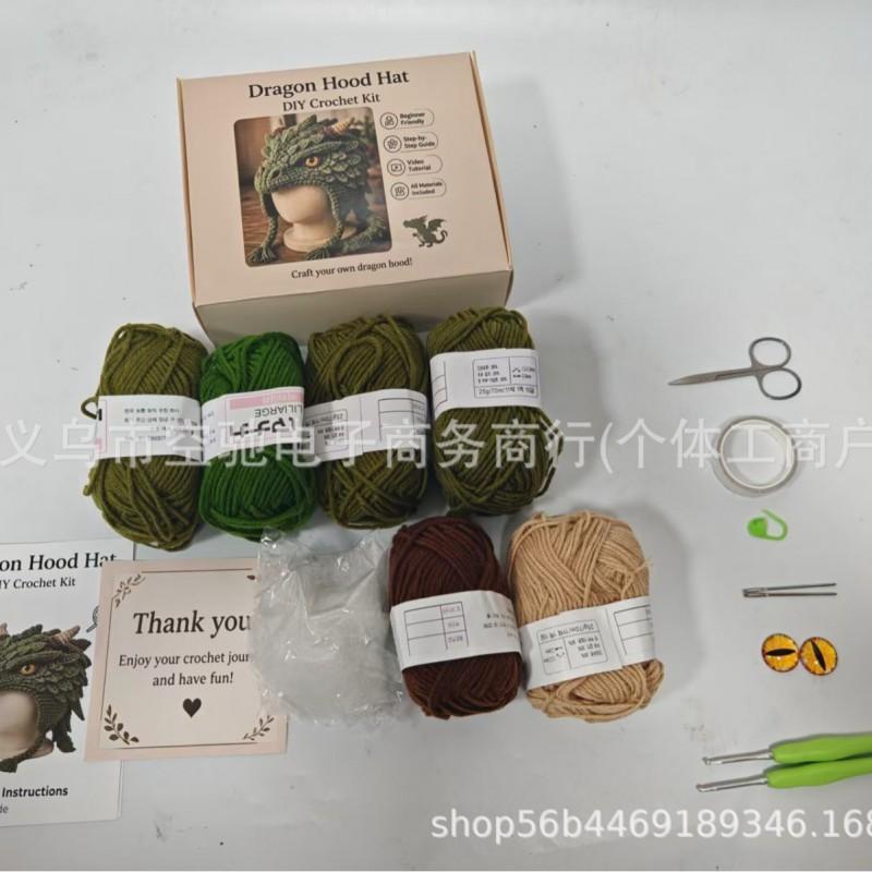 Practical Portable Fun Hood Hat DIY Crochet Kit Hand Knit Beanie Gifting