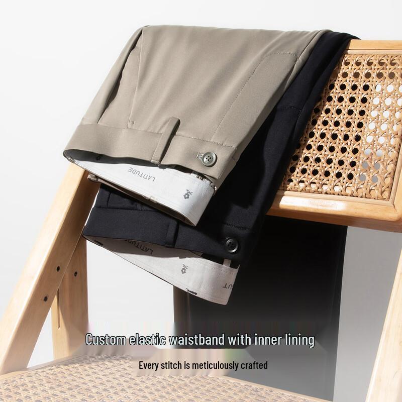 MONTAGUT Men's Silk Blend Lightweight Business Casual Pants