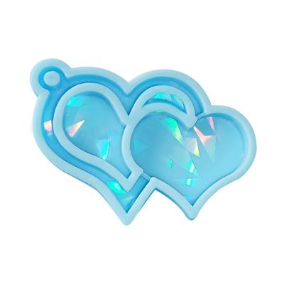 Heart Shape Light and Shadow Ornaments Silicone Epoxy Keychain Molds  Pendant Jewelry for Valentine Gift Craft