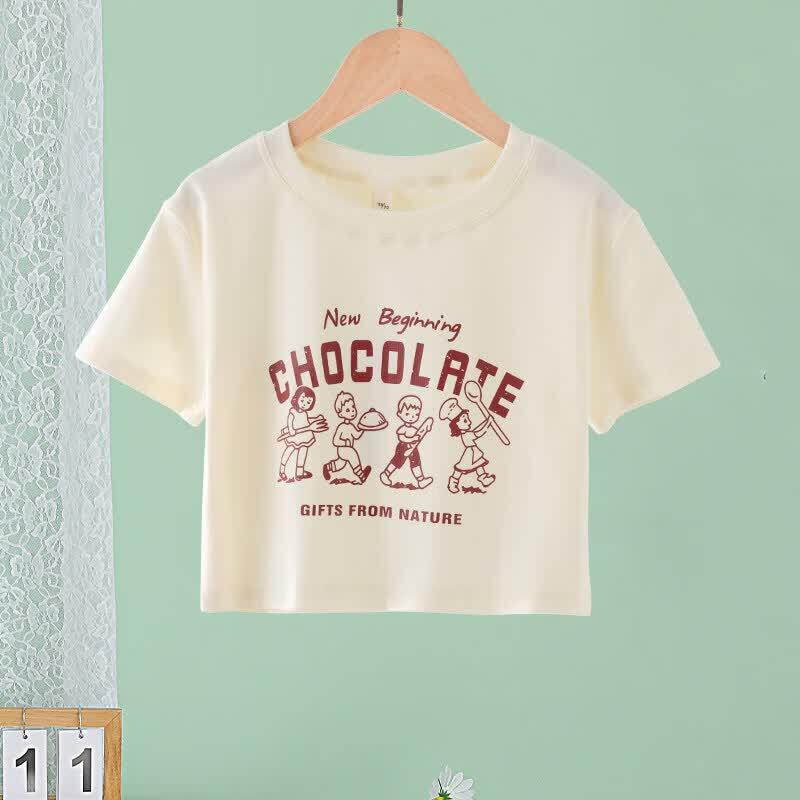 Moonkids Girls Fashion Short Sleeve Crop Top T-shirt 170