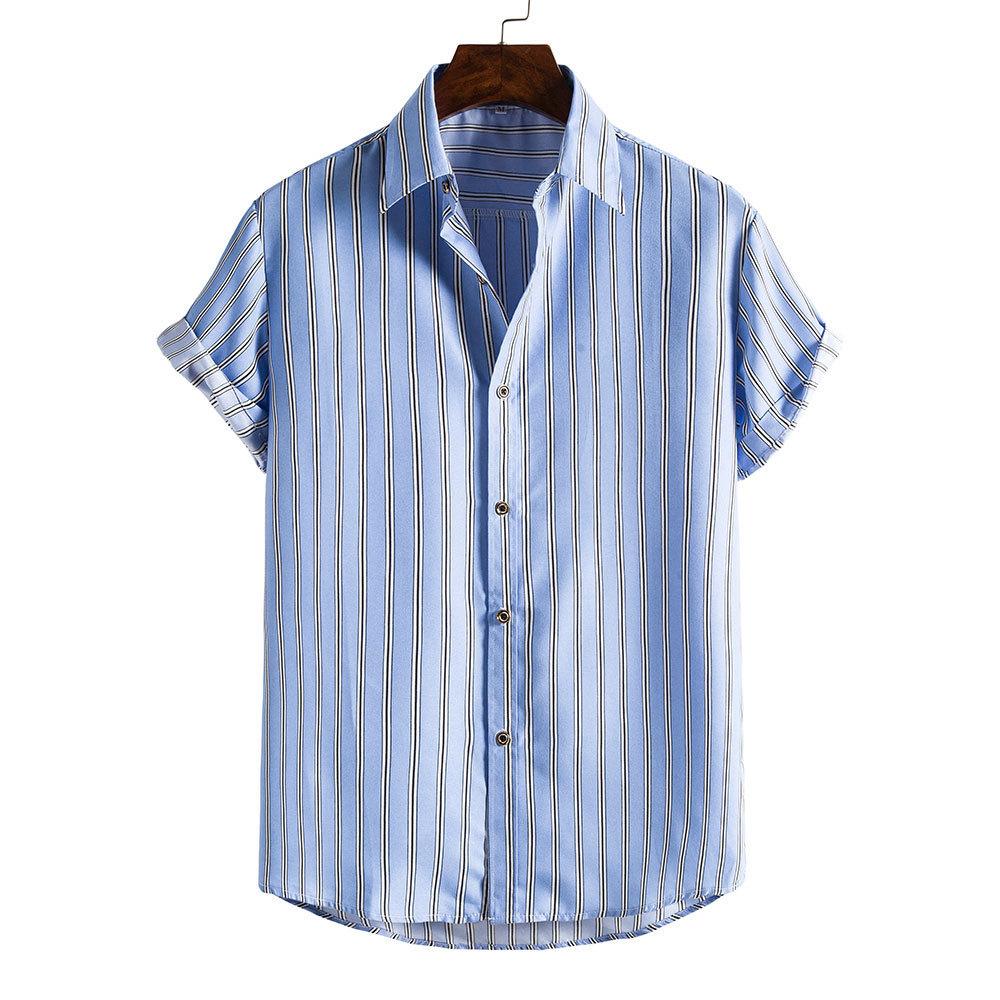 New 2025 Spring and Summer Men's Beach Shirt Hawaiian Short-sleeved Flower Shirt Men's E-commerce Supply