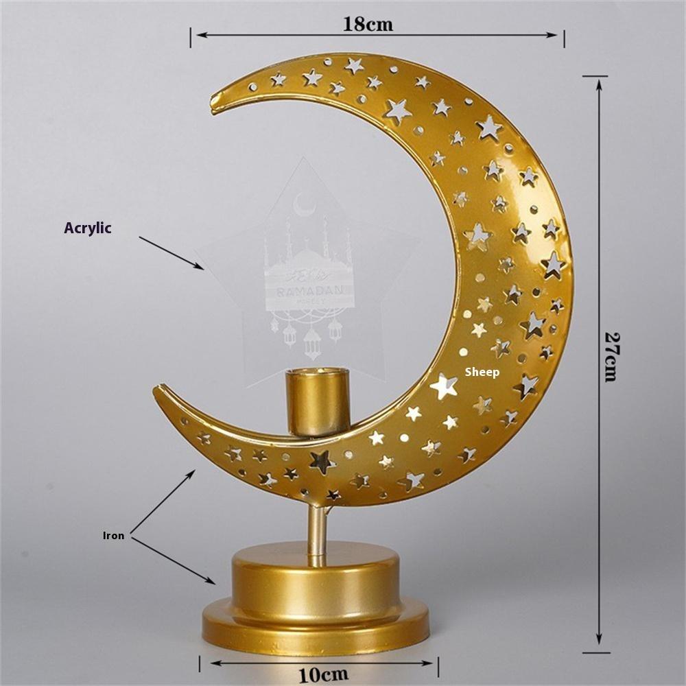 Bedside Lunar Lamp Acrylic+Iron Moon Shaped LED Table Lamp Crescent Night Light for Home Bedroom