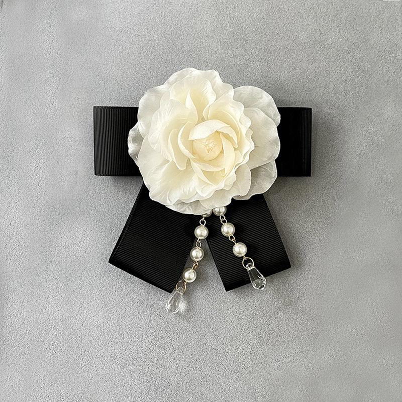1Pc Pearl Women Rose Flower Casual Party Accessories Mother's Day Gift Botanical Pins Brooches Fabric