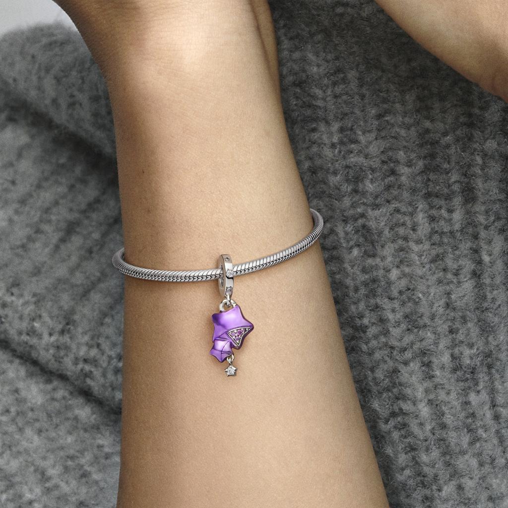 Pandora Star Silver Pendant Charm Women Jewelry Purple 792487C01