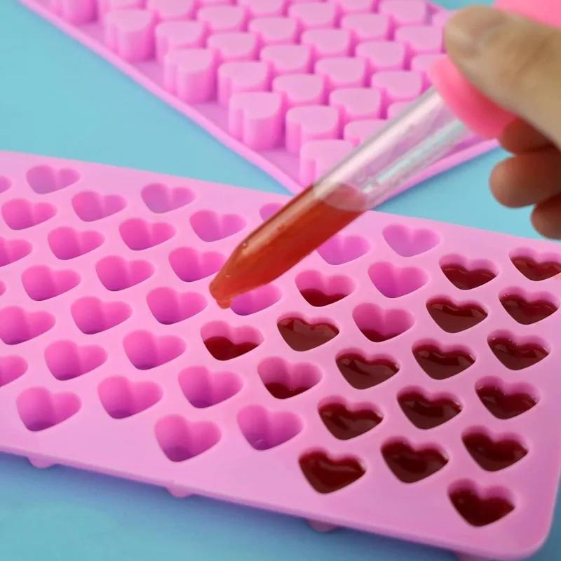 3D Heart Shape Silicone Candle Mold Kitchen Food Grade Mini Love Ice Tray Candy Cake Chocolate DIY Baking Mould Party Decor Gift