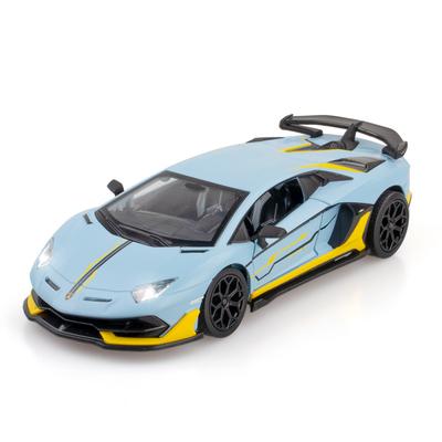 1:Aventador SVJ63 Miniatur-Supersportwagen im Maßstab 24, Modellauto aus Druckgusslegierung, Rückziehfahrzeug mit Ton und Licht für Kinder und Erwachsene, Geschenkkollektion