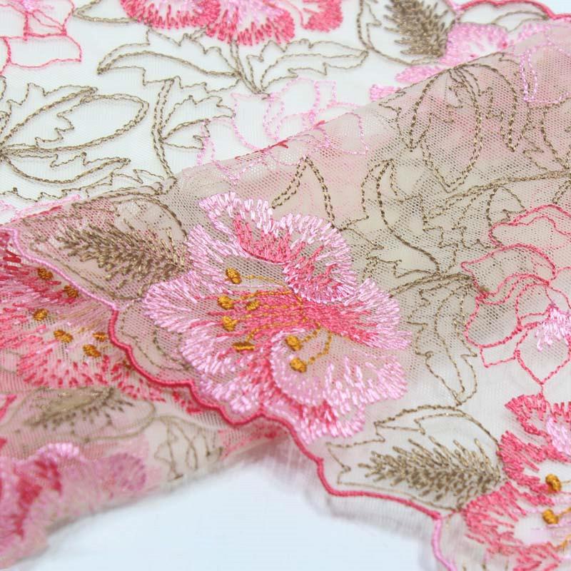 1/3 de yard de fil de polyester pressé pour fond de dentelle, idéal pour la broderie florale à faire soi-même, accessoires en dentelle, rideaux, coussins de canapé et décoration.