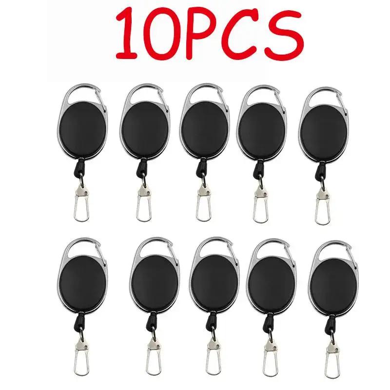 1-20 Stück Einziehbarer Ausweis-Cliprolle Zinklegierung ABS-Kunststoff ID-Lanyard Namensschild Karten-Ausweishalter Rollen Rückholband Schlüsselanhänger