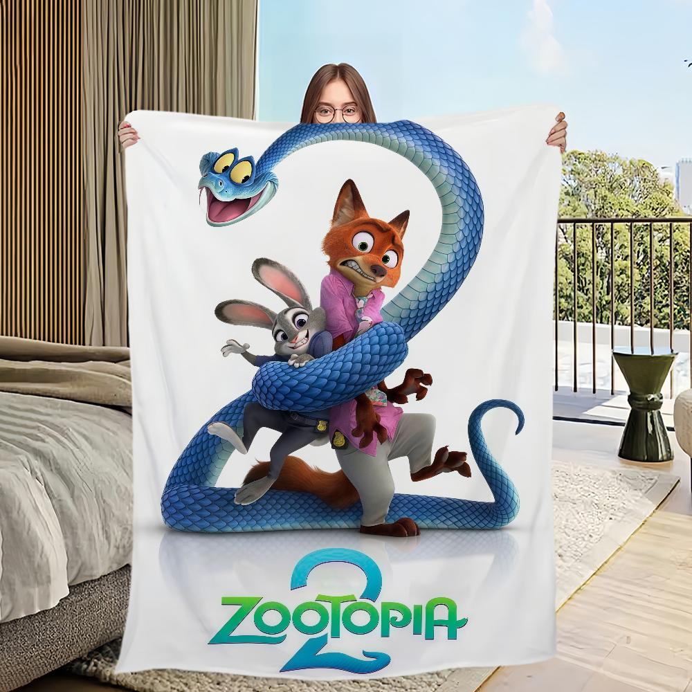 Z-Zootopia 2 Movie Cartoon DSN Blanket Flannel warm comfort soft plush blanket For Picnic Beds Sofas Homes And Bedrooms