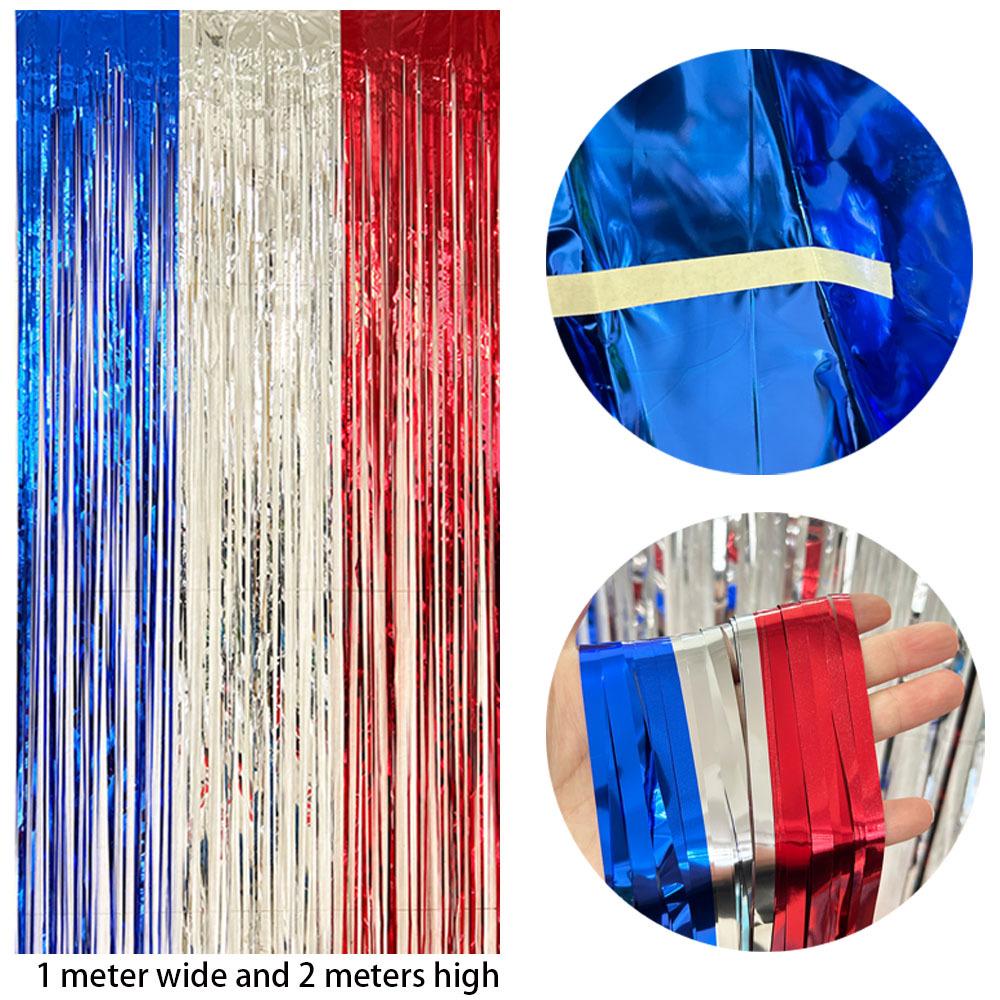Color-Block Tinsel Curtain 1x2m - Festive Background for Christmas, Halloween, and Birthdays