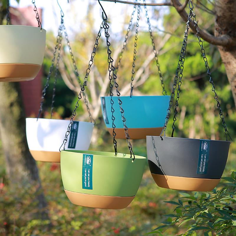 Home Graden Hanging Self-Watering Pots Drainage with Hooks for Indoor & Outdoor Flowers Plants Baskets Pots