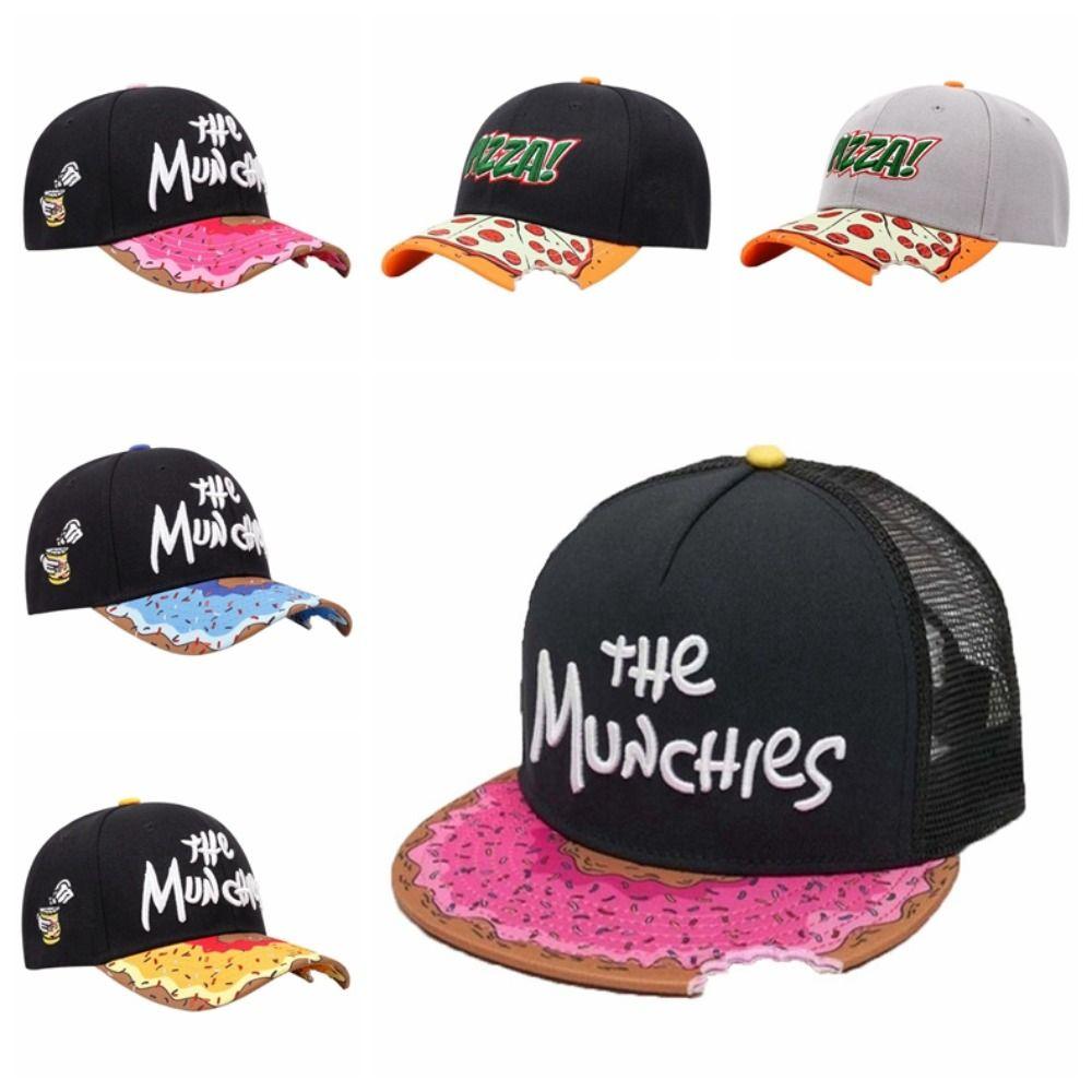 Korean Style Donut Embroidery Baseball Cap Adjustable Dance Snapback Hats  Daily