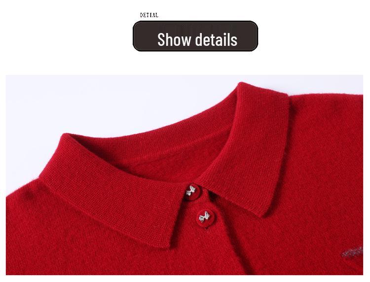 Women's Early Autumn Pure Wool Knitted Loose Lapel Cardigan