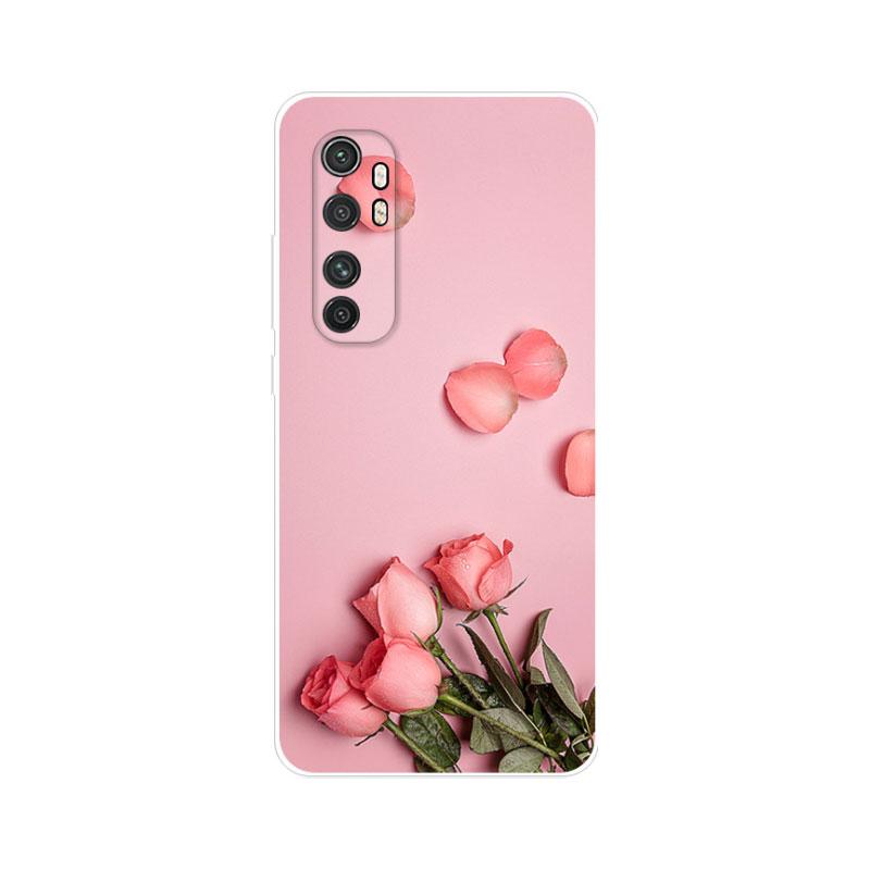 Case For Xiaomi Mi Note 10 Lite Cover Silicone Soft TPU Flower Fundas For Xiaomi Mi Note 10Lite Note10 Lite Capa Shockproof Para
