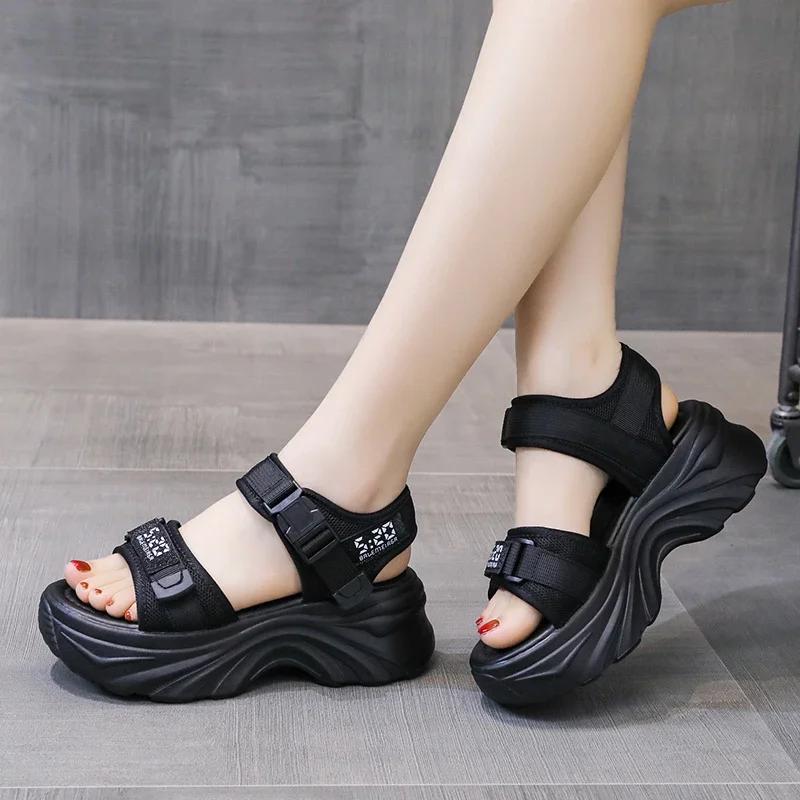 Fashion Rimocy Fashion Platform Sandals for Women Summer 2025 Thick Bottom Womens Walking Sandals Chunky Non Slip Beach Shoes Woman