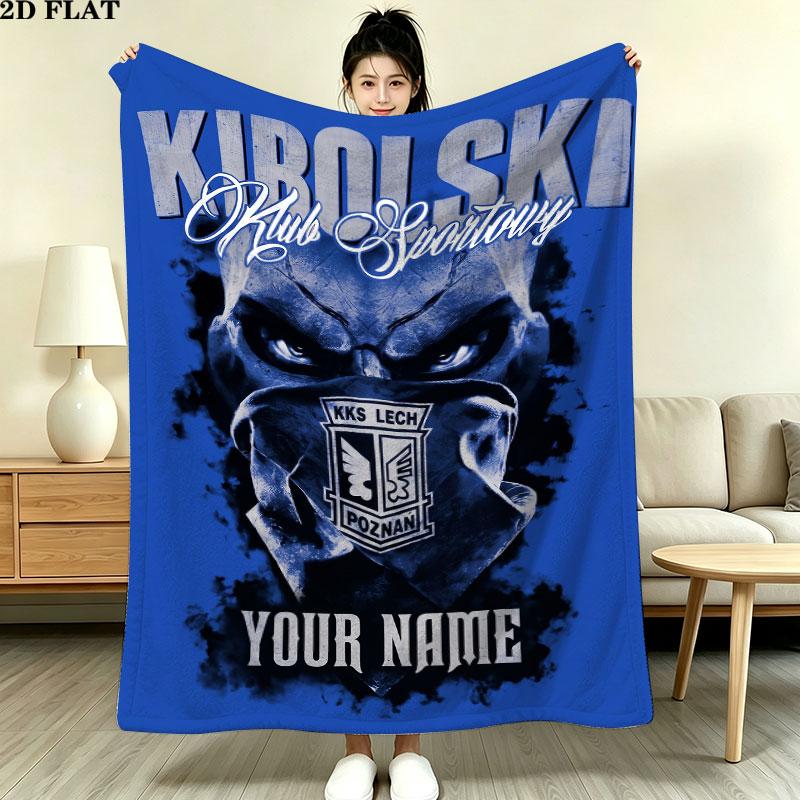 Custom KKS Lech Poznań Blanket, High quality Comfortable for All Seasons, Home Decor, Warmth and Comfort