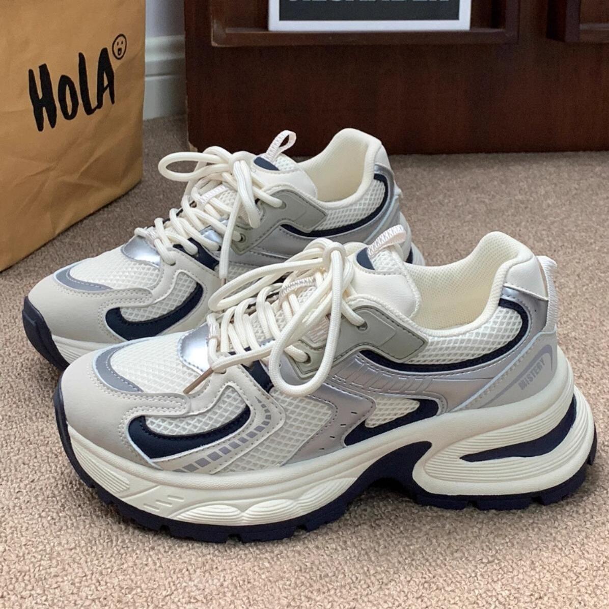 Daddy shoes girl 2025 new spring and summer platform fashion popular versatile Internet celebrity explosion running casual sports shoes tide 35 синий 3529₽