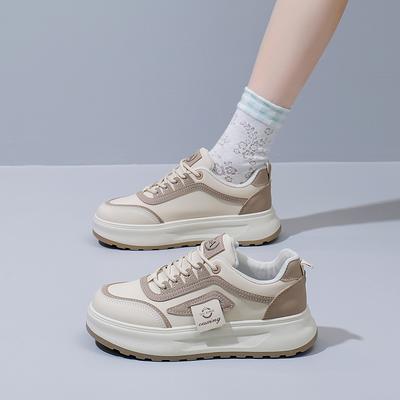 2025 Spring New Korean Version Ins Breathable Little White Shoes Women's Low-top Casual Board Shoes Platform Muffin Shoes Q5617