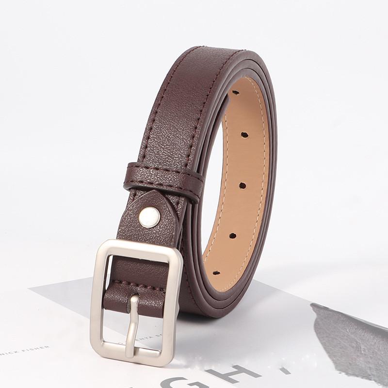 Belt Rectangular Matte Silver Solid Buckle Wide Waistband Chic Leisure Fashion