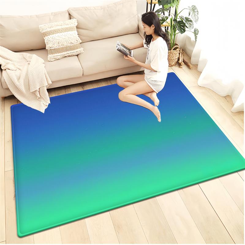 Dopamine Gradient Color Large Carpet Non Slip Soft Cartoon Kids Bedroom Living Room Floor Mat Home Decor Children's Play Carpet