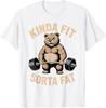 2025 Kinda Fit Sorta Fitness Bear Weight Workout T-shirt Print Design Comfortable and Fashionalbe Breathable Men's Clothing Tee