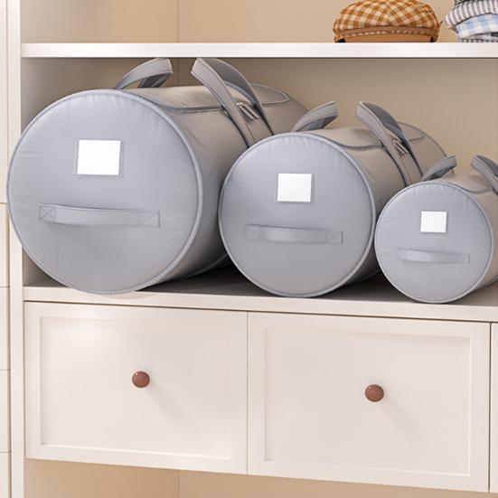 Yousheng Rolled Quilt Storage Bag Comforter Storage Tote with U-Shaped Large Opening Zippered Storage Bag with Reinforced Handles for Beddings