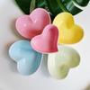 Ceramic Heart-Shaped Dessert Bowl Kids - Cute Hand-Painted INS Style Snack Dish Microwave Safe Multiple Colors