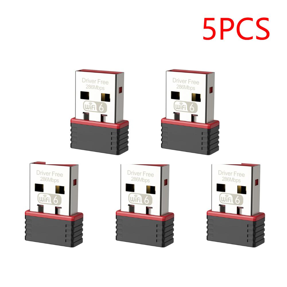 1-5PCS USB Adapter 2.4GHz 286Mbps Wireless USB WiFi Network Adapter AX Protocol High Speed USB Receiver for Desktop Computer