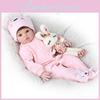 Realistische 20 Zoll Weichvinyl Silikon Reborn Babypuppe mit brauner Perücke Hohe Qualität