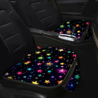 1Pc Car Front and Rear Seat Cushion Mounted Star Printed Comfortable Anti Slip Seat Protector Car Interior Accessories