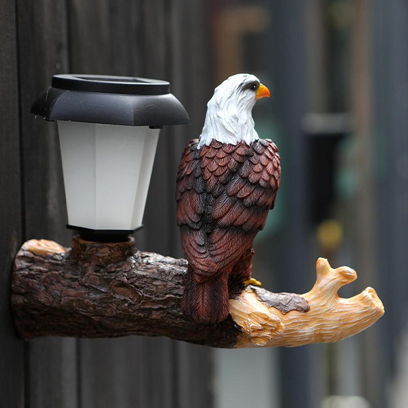 Solar Lights Outdoor Realistic Eagle Garden Statue Solar Garden Lights Automatic Lighting Eagle Solar Lights