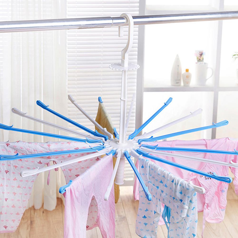 Multifunctional Umbrella Drying Rack,Baby Diaper Hanging Clothes Hanger with Windproof Clip, Home Foldable Racks for Towel Socks