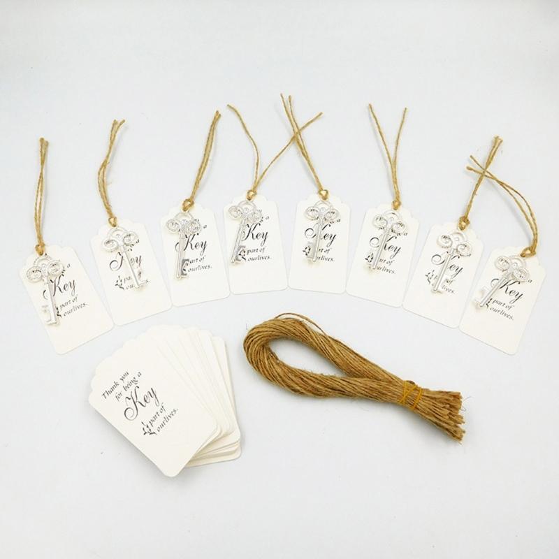 20pcs Skeleton Key Bottle Opener with Card Tag Bridal Shower Party-Favor Souvenir-Gift for Guests Wedding Party Decor